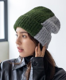 VitaFelice（ヴィータフェリーチェ）の「バイカラーケーブル編みニット帽（ニットキャップ/ビーニー）」