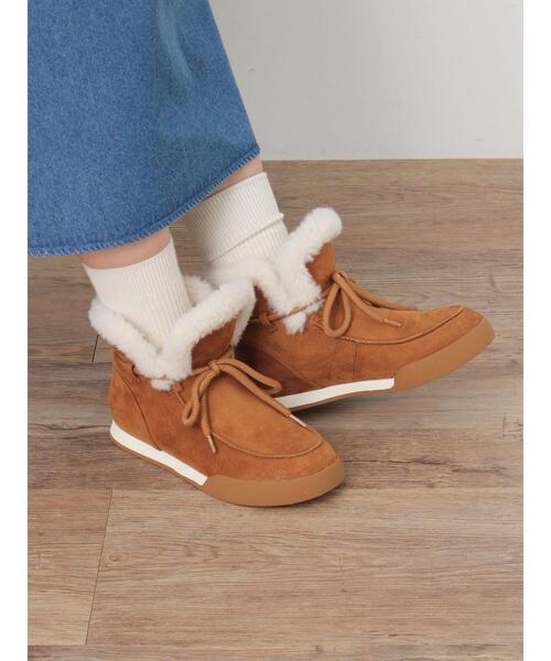 Samansa Mos2（サマンサ モスモス）の「ボアスニーカーブーツ（ブーツ・レディース・ダークブラウン/キャメル・L/S/XL/M）」の15枚目の写真