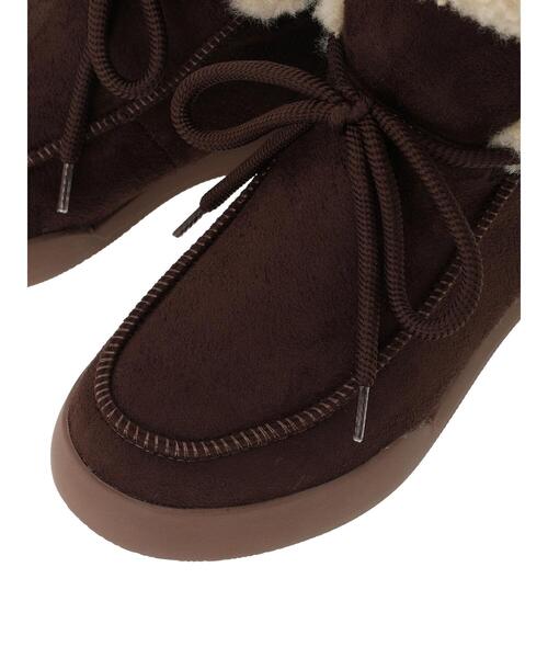 Samansa Mos2（サマンサ モスモス）の「ボアスニーカーブーツ（ブーツ・レディース・ダークブラウン/キャメル・L/S/XL/M）」の11枚目の写真