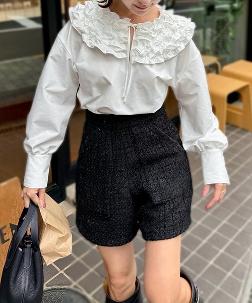 ST.ROONEY(セントルーニー)の「ツイードショートパンツ【低身長・小柄女性向け】(その他パンツ・レディース・ブラック・XS)」の2枚目の写真