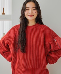 niko and... | MA-1ディテールニットプルオーバー(ニット/セーター)