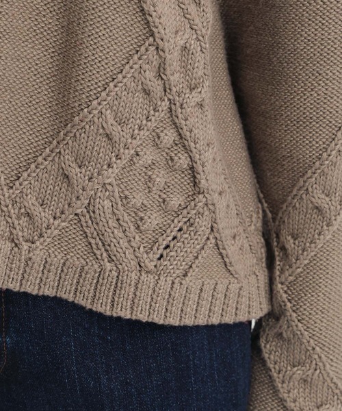 Andemiu（アンデミュウ）の「アーガイルガラハイネックニット617714（ニット/セーター・レディース・ブラック/オフホワイト/モカ・FREE）」の15枚目の写真