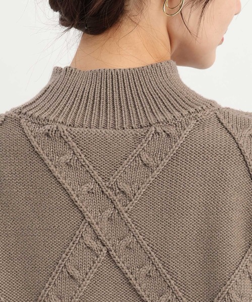 Andemiu（アンデミュウ）の「アーガイルガラハイネックニット617714（ニット/セーター・レディース・ブラック/オフホワイト/モカ・FREE）」の16枚目の写真