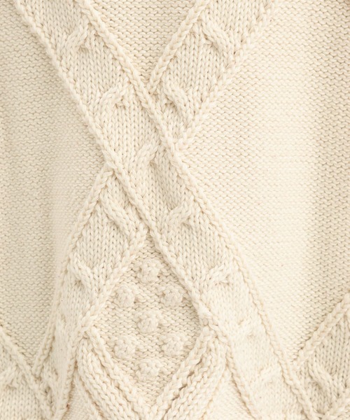 Andemiu（アンデミュウ）の「アーガイルガラハイネックニット617714（ニット/セーター・レディース・ブラック/オフホワイト/モカ・FREE）」の18枚目の写真