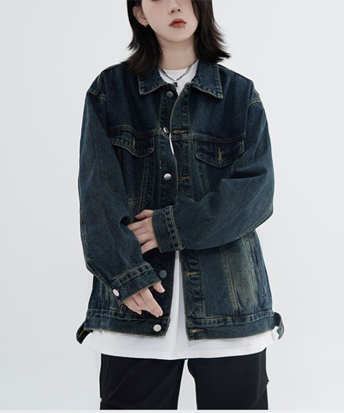 urge:(アージコロン )の「【URGE:】デニムジャケット(テーラードジャケット・レディース・ライトブルー/ネイビー・SMALL/MEDIUM/LARGE/X-LARGE)」の1枚目の写真