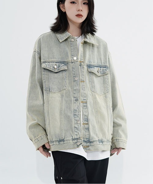 urge:(アージコロン )の「【URGE:】デニムジャケット(テーラードジャケット・レディース・ライトブルー/ネイビー・SMALL/MEDIUM/LARGE/X-LARGE)」の2枚目の写真