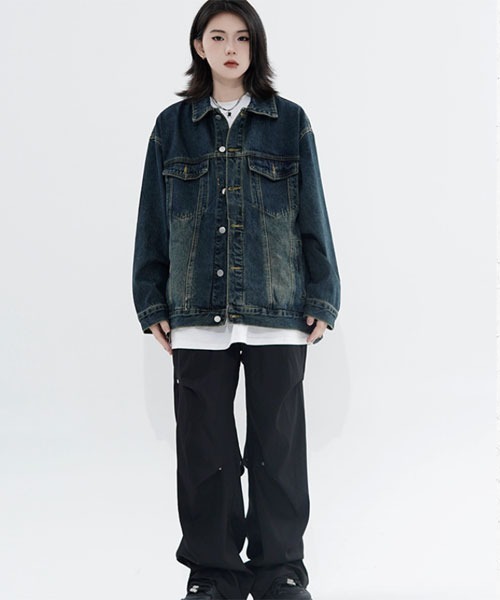 urge:(アージコロン )の「【URGE:】デニムジャケット(テーラードジャケット・レディース・ライトブルー/ネイビー・SMALL/MEDIUM/LARGE/X-LARGE)」の7枚目の写真