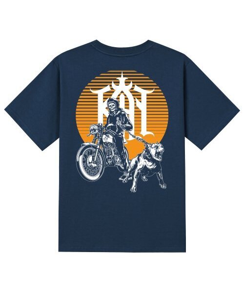KAN6312(カン6312)の「KTN0156 カンカスタムバイク 半袖Tシャツ - ネイビー(Tシャツ/カットソー・メンズ・その他・SMALL/MEDIUM/LARGE/X-LARGE)」の1枚目の写真