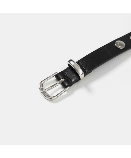 NEW EYELET LEATHER BELT (BLACK)