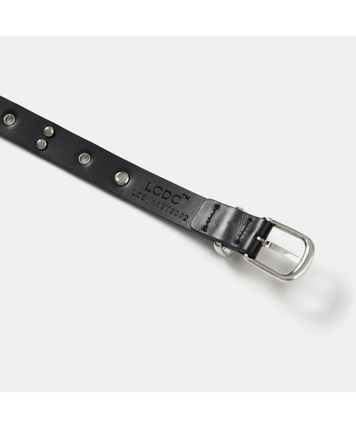 NEW EYELET LEATHER BELT (BLACK)