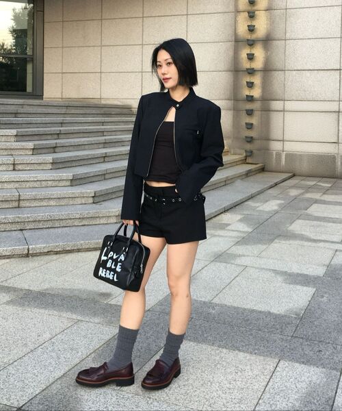 NEW EYELET LEATHER BELT (BLACK)