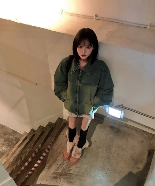 MAINBOOTH(メインブース)の「Vintage Denim Puffer Jacket(BLUE)(ダウンジャケット/コート・レディース・その他・3/2)」の3枚目の写真