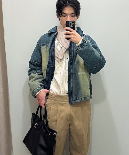 MAINBOOTH(メインブース)の「Vintage Denim Puffer Jacket(BLUE)(ダウンジャケット/コート・レディース・その他・3/2)」の4枚目の写真
