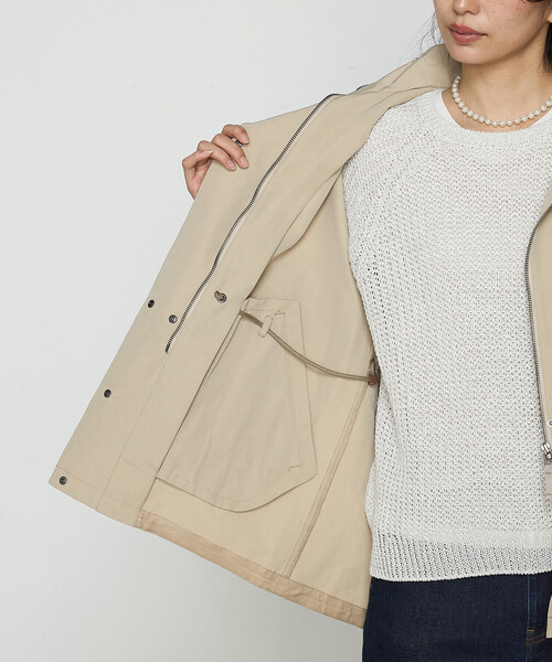 K.T KIYOKO TAKASE（キヨコタカセ）の「〔 TALLサイズ 〕 【2WAY】コットンナイロングログラン アノラックブルゾン（ブルゾン・レディース・ホワイト/ベージュ・15号/13号）」の6枚目の写真