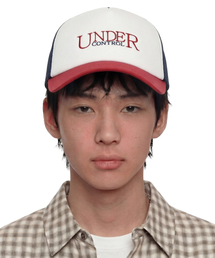 夏メッシュ日差しカットロゴ配色ボールキャップ男女共用野球帽SIGNATURE / MESH TRUCKER B B / NAVY RED