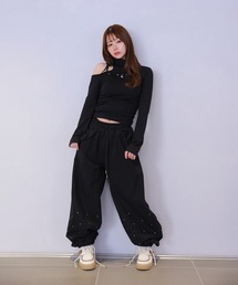 *M DOLLY original* bijou luna loose pants/ビジュールナルーズパンツ