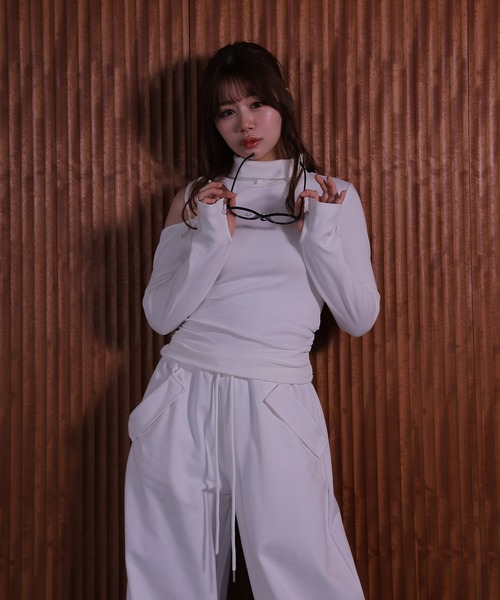 M DOLLY(エムドリー)の「*M DOLLY original* bijou luna loose pants/ビジュールナルーズパンツ(その他パンツ・レディース・ホワイト/ブラック・FREE)」の3枚目の写真