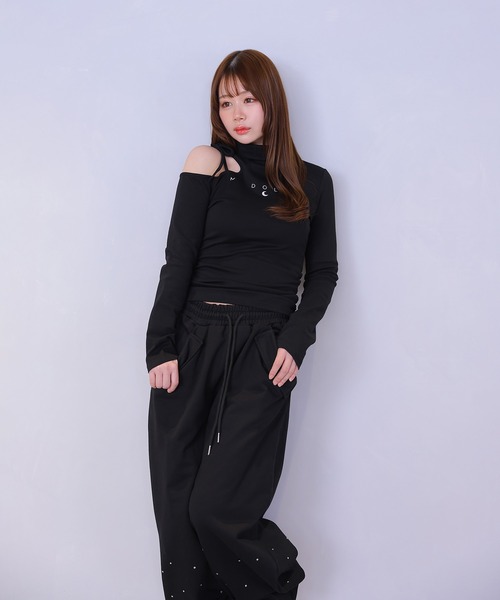 M DOLLY(エムドリー)の「*M DOLLY original* bijou luna loose pants/ビジュールナルーズパンツ(その他パンツ・レディース・ホワイト/ブラック・FREE)」の7枚目の写真