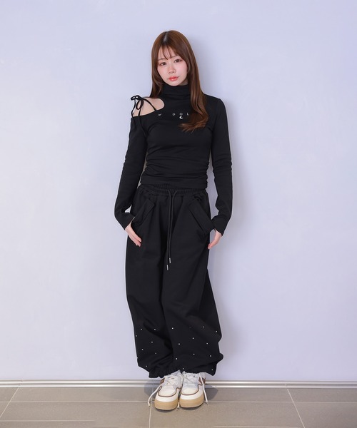 M DOLLY(エムドリー)の「*M DOLLY original* bijou luna loose pants/ビジュールナルーズパンツ(その他パンツ・レディース・ホワイト/ブラック・FREE)」の8枚目の写真