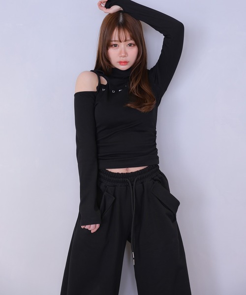 M DOLLY(エムドリー)の「*M DOLLY original* bijou luna loose pants/ビジュールナルーズパンツ(その他パンツ・レディース・ホワイト/ブラック・FREE)」の9枚目の写真