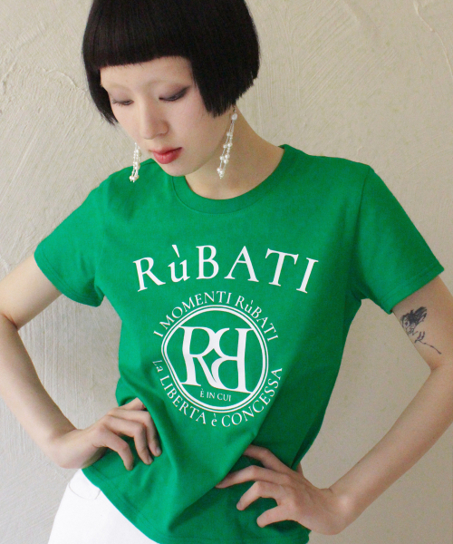 RUBATI(ルバティ)の「アークロゴTシャツ_グリーン(Tシャツ/カットソー・レディース・その他・size2/size1)」の1枚目の写真