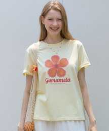 グマメラフラワーTシャツ - レモン
