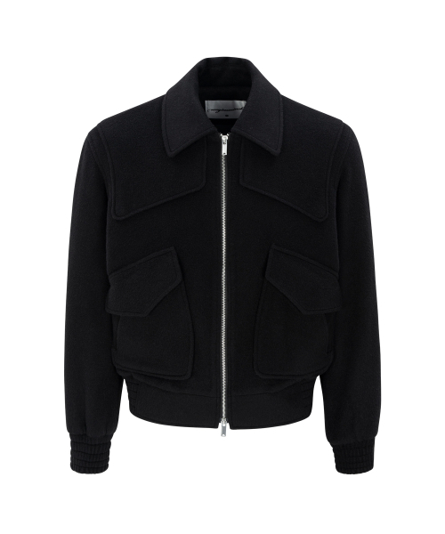 UNGIMMICK(アンジミック)の「ANGORA WOOL BLOUSON JACKET (BLACK)(ブルゾン・メンズ・その他・MEDIUM)」の1枚目の写真