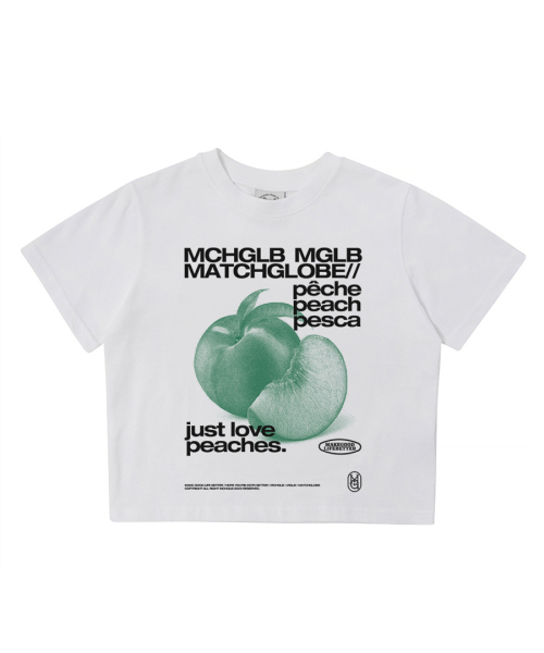 MATCHGLOBE（マッチグローブ）の「ピーチクロップTシャツ（ホワイト）（Tシャツ/カットソー・レディース・その他・FREE）」の5枚目の写真