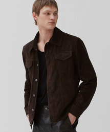 VERDEMAR（ベルデマール）の「Italian suede Trucker JK_Deep Brown（ライダースジャケット）」