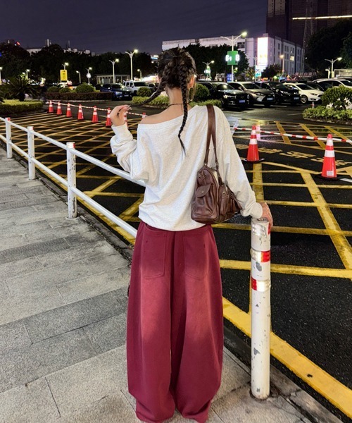 Ressaca（レサーカ）の「ワイドシルエットダメージ加工スウェットパンツ（スウェットパンツ・レディース・ブルー/レッド・M/L）」の9枚目の写真