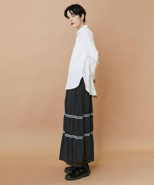 FRAPBOIS（フラボア）の「ニュースカラシャツ（シャツ/ブラウス・レディース・ブラック/ホワイト・1/2）」の8枚目の写真