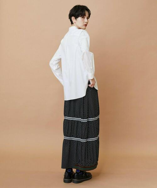 FRAPBOIS（フラボア）の「ニュースカラシャツ（シャツ/ブラウス・レディース・ブラック/ホワイト・1/2）」の9枚目の写真