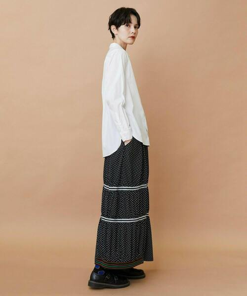 FRAPBOIS（フラボア）の「ニュースカラシャツ（シャツ/ブラウス・レディース・ブラック/ホワイト・1/2）」の10枚目の写真