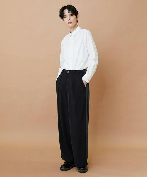 FRAPBOIS（フラボア）の「ニュースカラシャツ（シャツ/ブラウス・レディース・ブラック/ホワイト・1/2）」の12枚目の写真