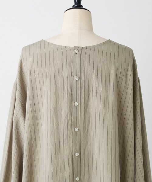 BEARDSLEY（ビアズリー）の「袖口ニットシャツワンピース（ワンピース・レディース・グレイッシュベージュ/ブラック・FREE）」の9枚目の写真