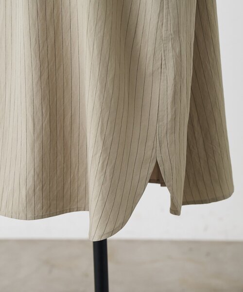 BEARDSLEY（ビアズリー）の「袖口ニットシャツワンピース（ワンピース・レディース・グレイッシュベージュ/ブラック・FREE）」の12枚目の写真