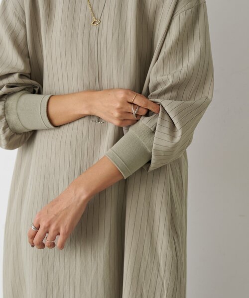 BEARDSLEY（ビアズリー）の「袖口ニットシャツワンピース（ワンピース・レディース・グレイッシュベージュ/ブラック・FREE）」の20枚目の写真