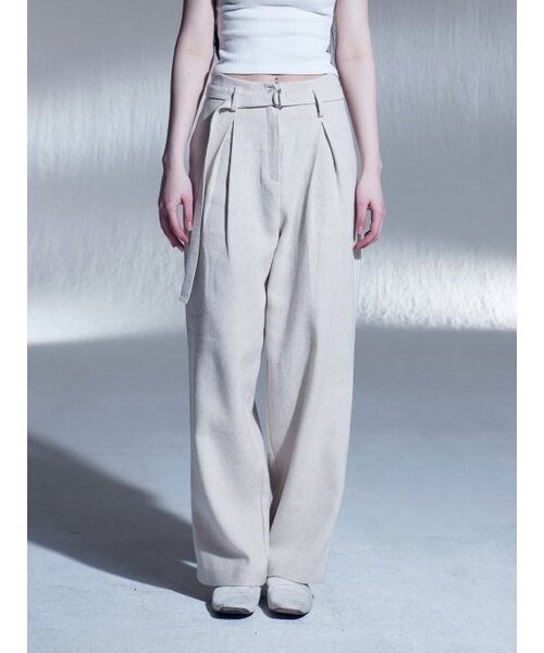 DILETTANTISME(ディレッタンティズム)の「リネンベルトツータックワイドパンツ(BG)(スラックス・レディース・その他・SMALL/MEDIUM)」の2枚目の写真