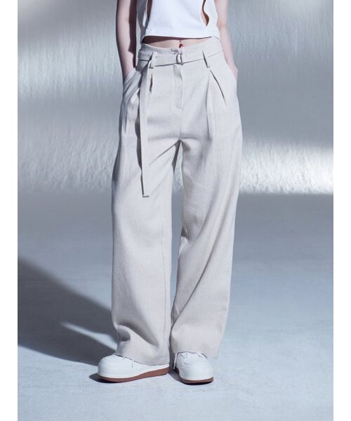DILETTANTISME(ディレッタンティズム)の「リネンベルトツータックワイドパンツ(BG)(スラックス・レディース・その他・SMALL/MEDIUM)」の3枚目の写真