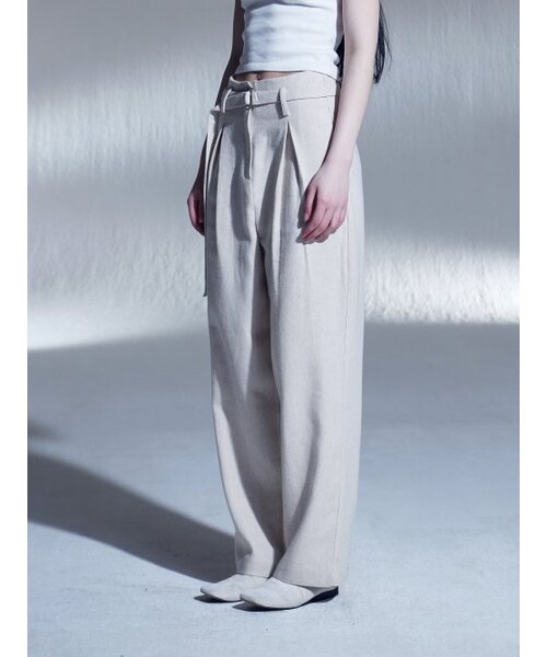 DILETTANTISME(ディレッタンティズム)の「リネンベルトツータックワイドパンツ(BG)(スラックス・レディース・その他・SMALL/MEDIUM)」の4枚目の写真