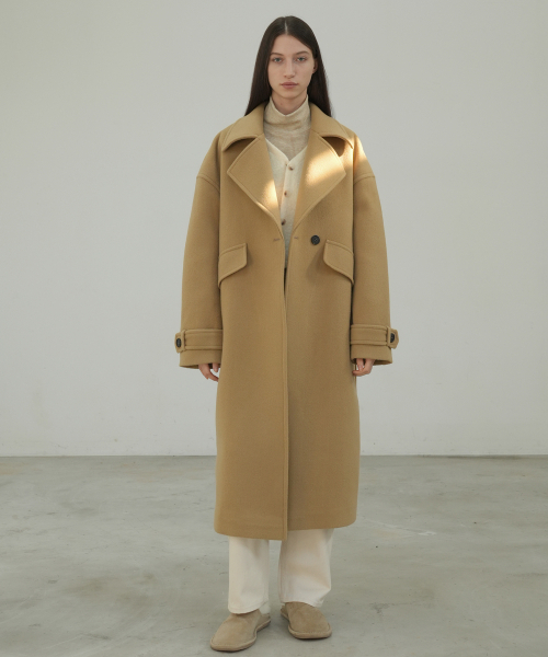 PAUL&ALICE(ポール&アリス)の「BELTED OVERSIZ WOOL COAT / BEIGE(チェスターコート・レディース・ベージュ・FREE)」の4枚目の写真