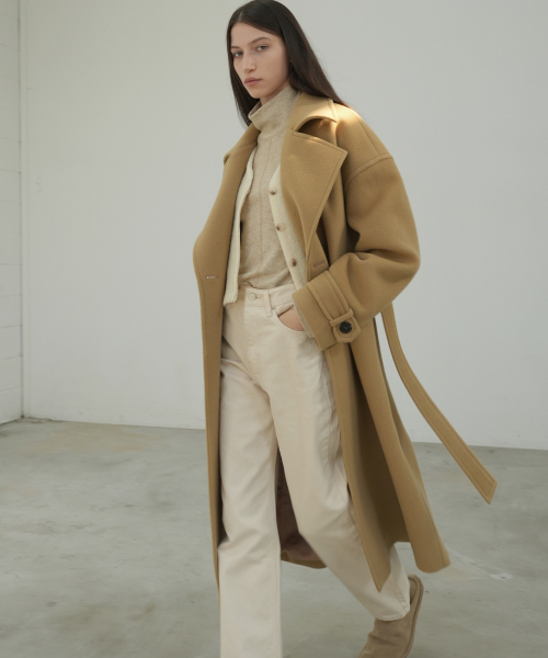 PAUL&ALICE(ポール&アリス)の「BELTED OVERSIZ WOOL COAT / BEIGE(チェスターコート・レディース・ベージュ・FREE)」の5枚目の写真