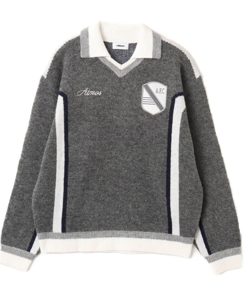 atmos(アトモス)の「atmos Knit Soccer Polo Shirt / アトモス ニット サッカー ポロシャツ(ニット/セーター・メンズ・ブラウン/グリーン/グレー・M/XXL/XL/L)」の1枚目の写真