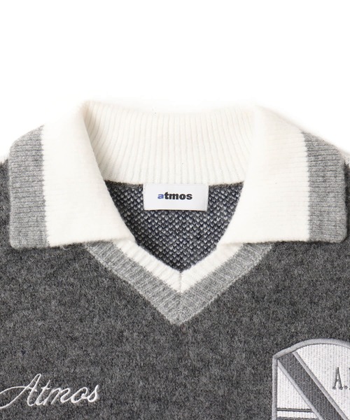 atmos(アトモス)の「atmos Knit Soccer Polo Shirt / アトモス ニット サッカー ポロシャツ(ニット/セーター・メンズ・ブラウン/グリーン/グレー・M/XXL/XL/L)」の4枚目の写真