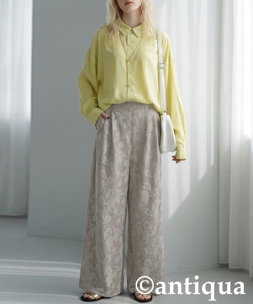 antiqua(アンティカ)の「花柄レース ワイドパンツ(その他パンツ・レディース・ベージュ/ブラック・LARGE/MEDIUM)」の15枚目の写真