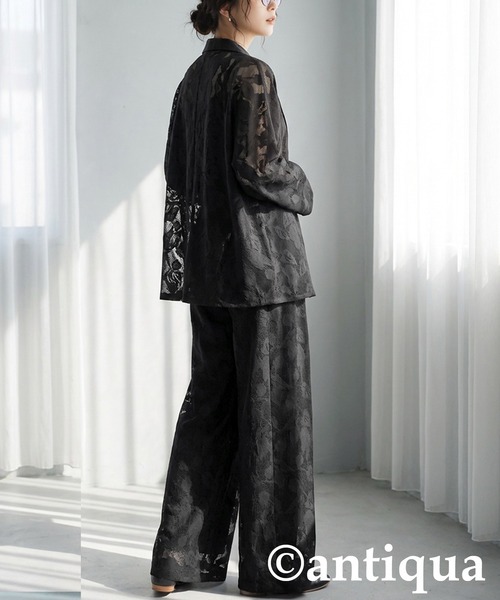 antiqua(アンティカ)の「花柄レース ワイドパンツ(その他パンツ・レディース・ベージュ/ブラック・LARGE/MEDIUM)」の10枚目の写真