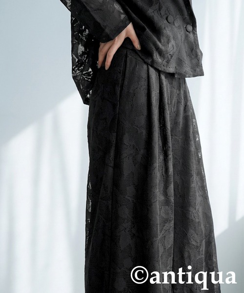 antiqua(アンティカ)の「花柄レース ワイドパンツ(その他パンツ・レディース・ベージュ/ブラック・LARGE/MEDIUM)」の11枚目の写真