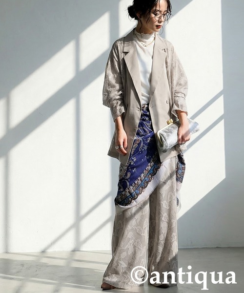antiqua(アンティカ)の「花柄レース ワイドパンツ(その他パンツ・レディース・ベージュ/ブラック・LARGE/MEDIUM)」の12枚目の写真