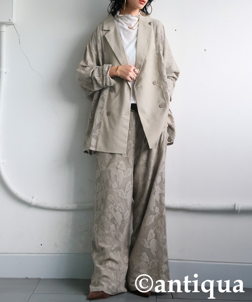 antiqua(アンティカ)の「花柄レース ワイドパンツ(その他パンツ・レディース・ベージュ/ブラック・LARGE/MEDIUM)」の14枚目の写真