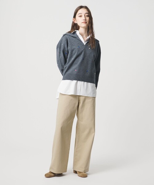 UNITED ARROWS(ユナイテッドアローズ)の「ルーズ ストレート デニムパンツ(デニムパンツ・レディース・ライトブルー/ホワイト/ベージュ/ブラック・36/34/38)」の9枚目の写真